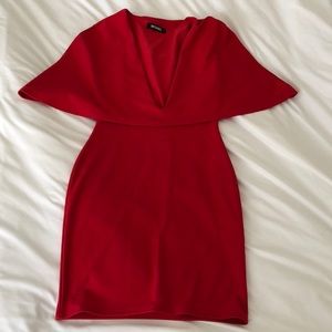 MISSGUIDED RED CAPE MINI DRESS